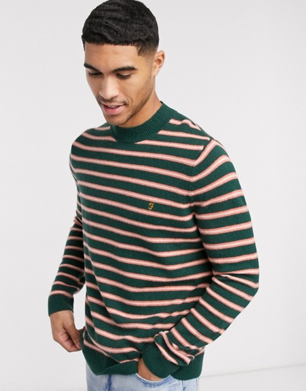 独創的 ファーラー メンズ ニット セーター アウター Farah Brucel Stripe Crew Neck Sweater Multi 初回限定 Expresswash Sa
