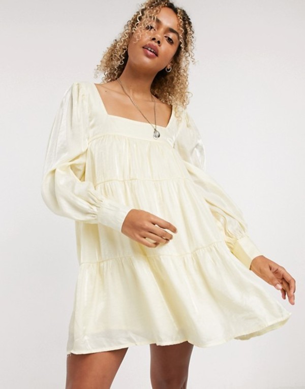 誠実 ワンピース トップス ワンピース レディース パーカー エモリー Emory Yellow Dress Swing Neck Square Park Fah Co Bw