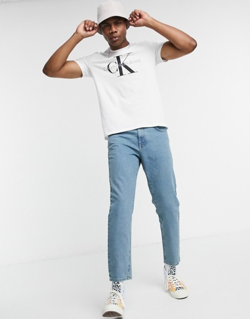 人気沸騰ブラドン カルバンクライン メンズ シャツ トップス Calvin Klein Jeans Logo T Shirt In White White 01 Whi Adrm Com Br
