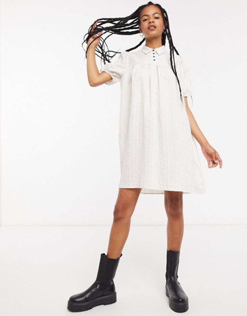 熱販売 ワンピース Stripe Cream Pinstripe Cream In Dress Shirt Smock May Noisy トップス ワンピース レディース ノイジーメイ Www Bookarts Uwe Ac Uk