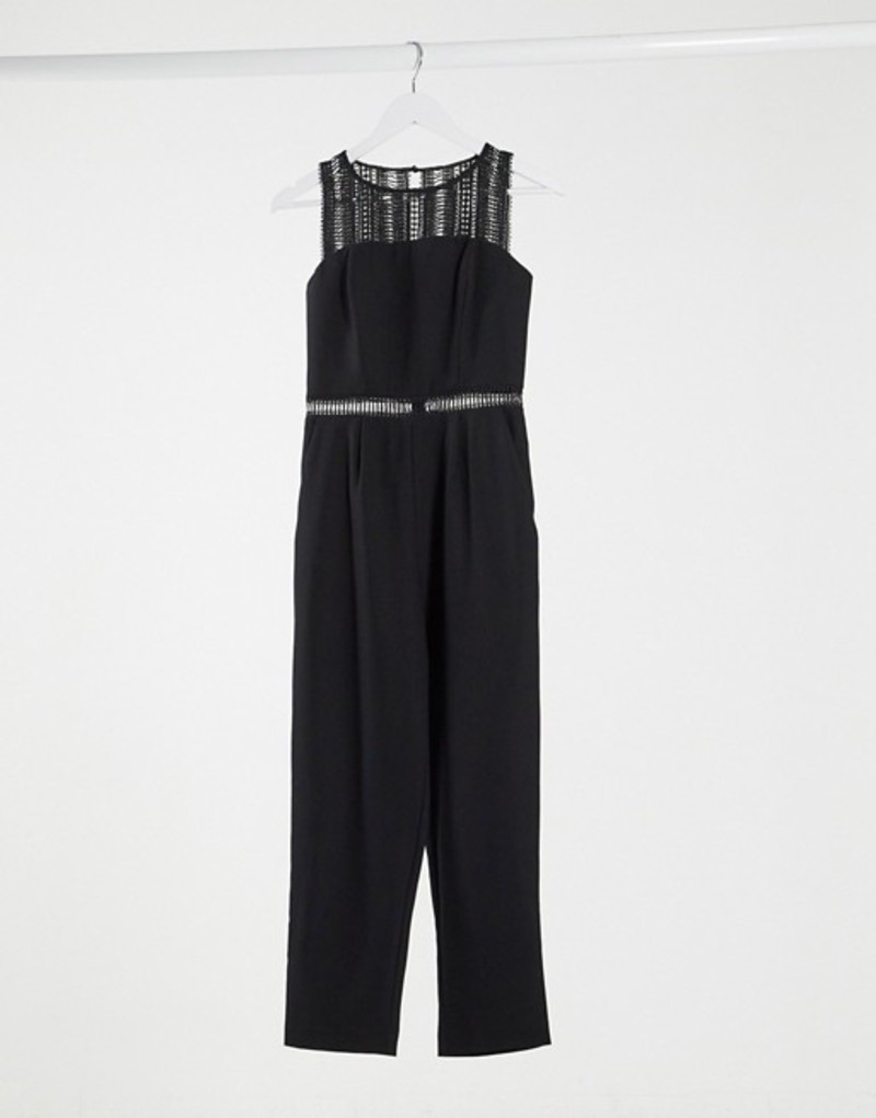レディースファッション ワンピース 高級素材使用ブランド ワンピース レディース バードット トップス Black Black In Jumpsuit Trim Lace Bardot