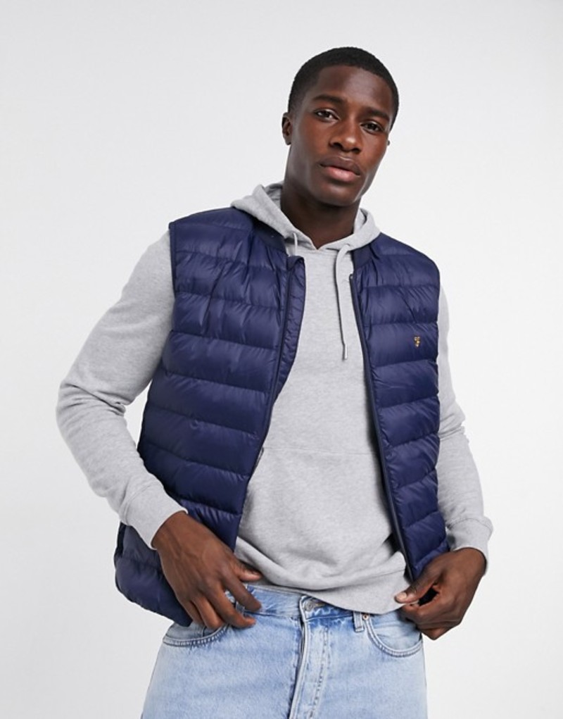 激安大特価 ファーラー メンズ Navy Blue In Vest Padded Stanstall Farah トップス タンクトップ タンクトップ Agriconseils Jinukun Com