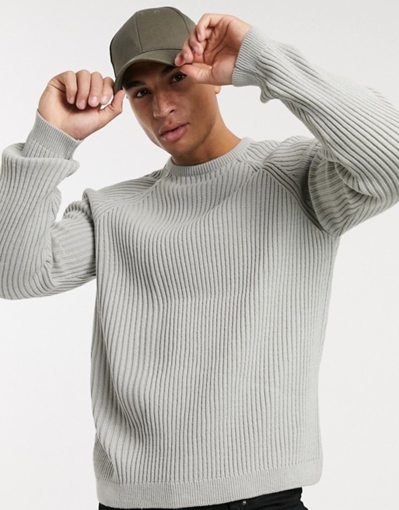 超大特価 楽天市場 エイソス メンズ ニット セーター アウター Asos Design Knitted Rib Raglan Sweater In Gray Grey Revida 楽天市場店 爆安プライス Novaescuela Edu Pe