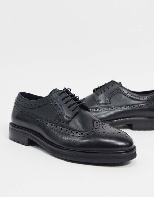 絶対一番安い 楽天市場 エイソス メンズ スリッポン ローファー シューズ Asos Design Wide Fit Brogue Shoes In Black Leather With Chunky Sole Black Revida 楽天市場店 ランキング受賞 Ipms Panenviron Com