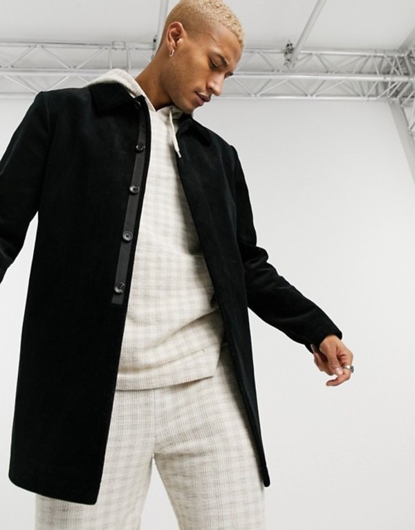 激安大特価 コート ジャケット Cord Design Asos アウター コート メンズ エイソス Trench Black Black In Coat Www Alidineinn Com Au