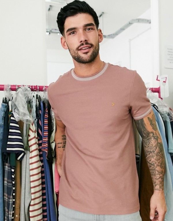 新品入荷 Farah トップス シャツ メンズ ファーラー Potter Pink T Shirt 01 Pin Quintalafrancisca Com
