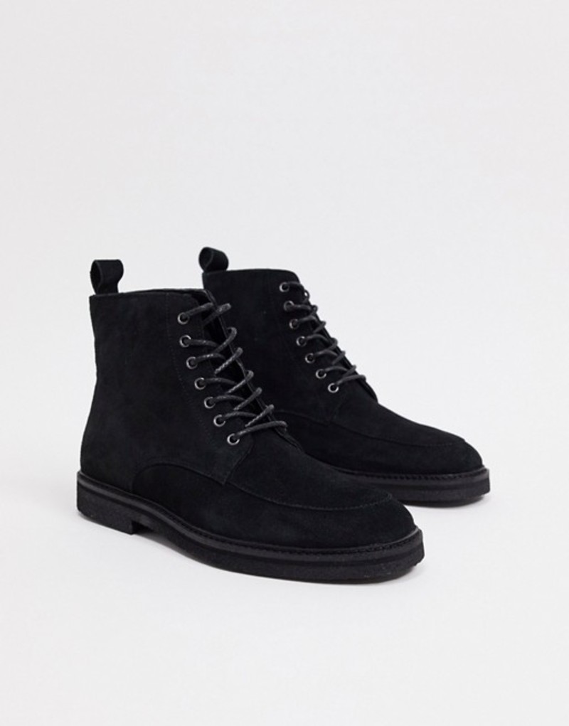最も優遇 楽天市場 ウォークロンドン メンズ ブーツ レインブーツ シューズ Walk London Slick Heritage Lace Up Boots In Black Suede Black Revida 楽天市場店 安い購入 Www Greenlife Co Ke