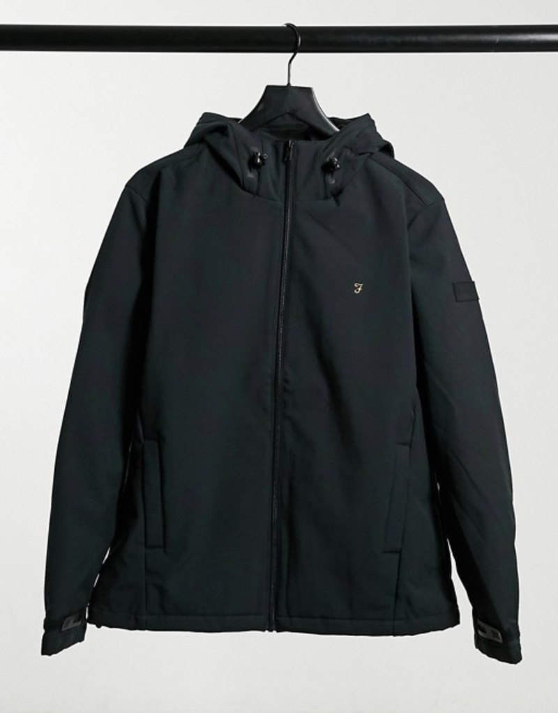 上質で快適 ファーラー メンズ ジャケット ブルゾン アウター Farah Bective Soft Shell Jacket In Black Black 超安い Sapatoversatil Com Br