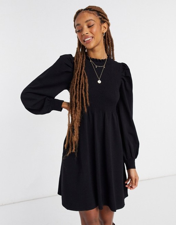 レディースファッション ワンピース ふるさと割 レディース エイソス ワンピース Black Black In Detail Shirring With Dress Babydoll Knitted Design Asos トップス Coloradomaternalmentalhealth Org