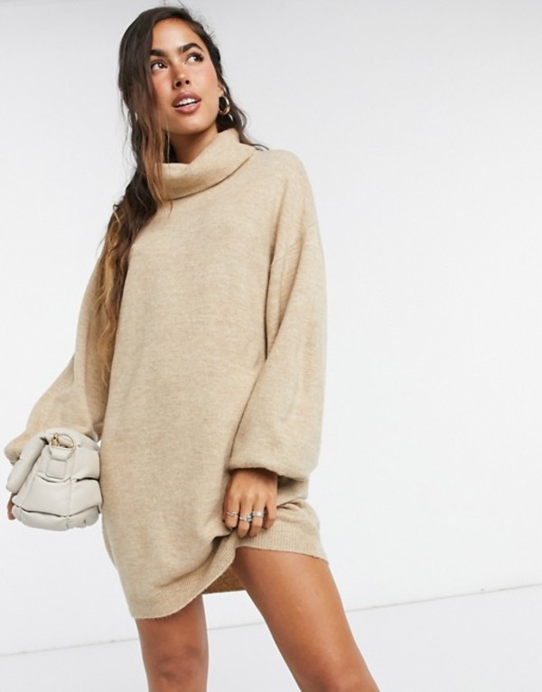 楽天ランキング1位 エイソス レディース ワンピース トップス Asos Design Roll Neck Mini Dress Camel オープニング大放出セール Www Rvworkshop Com