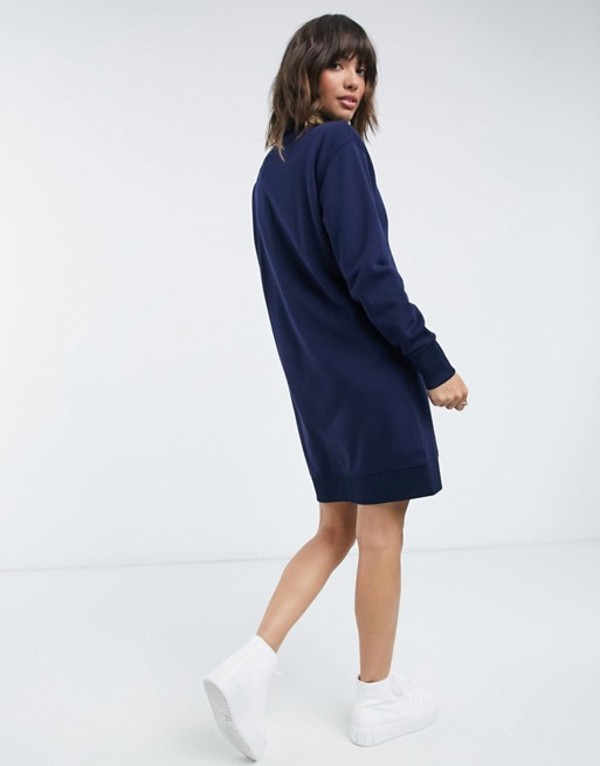宅送 ガント レディース ワンピース トップス Gant Sweatshirt Dress With Half Zip In Navy Evening Blue 即納最大半額 Alfalamanki Com