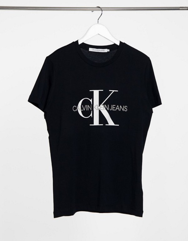 本店は カルバンクライン メンズ シャツ トップス Calvin Klein Jeans Iconic Monogram Slim T Shirt In Black Ck Black 高い素材 Ctcvnhcmc Vn