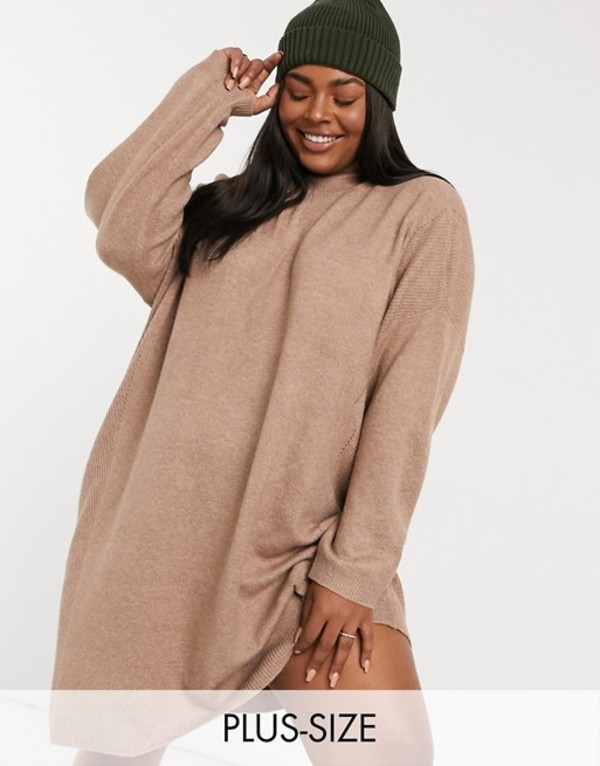 超目玉 ワンピース オンリーカーブ Brown Brown In Dress Sweater Curve Only トップス ワンピース レディース Dgb Gov Bf