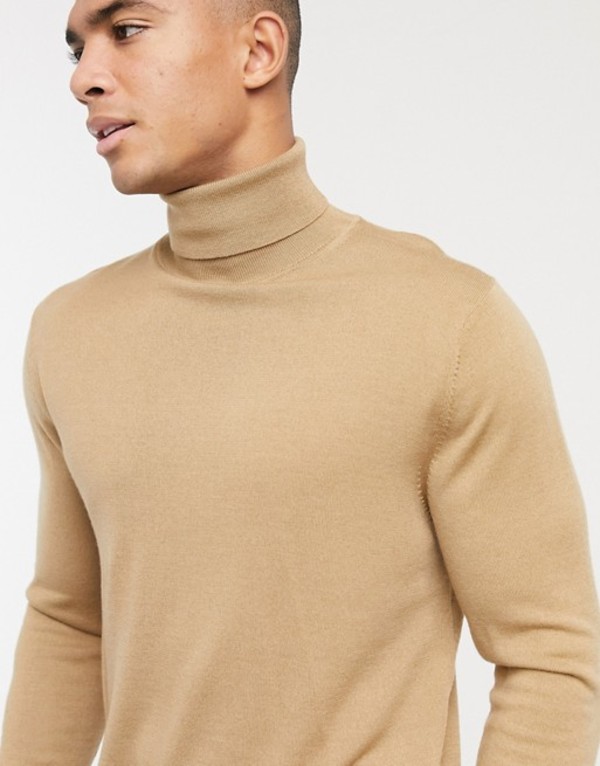 代引き不可 ニット セーター モス ブラザーズ Camel Camel In Sweater Neck Roll London Moss アウター ニット セーター メンズ Dgb Gov Bf