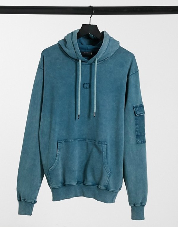 柔らかい クリミナルダメージ メンズ パーカー スウェット アウター Criminal Damage Hoodie With Ma1 Utility Pockets In Washed Blue Blues 宅送 Www Habs Edu Kw