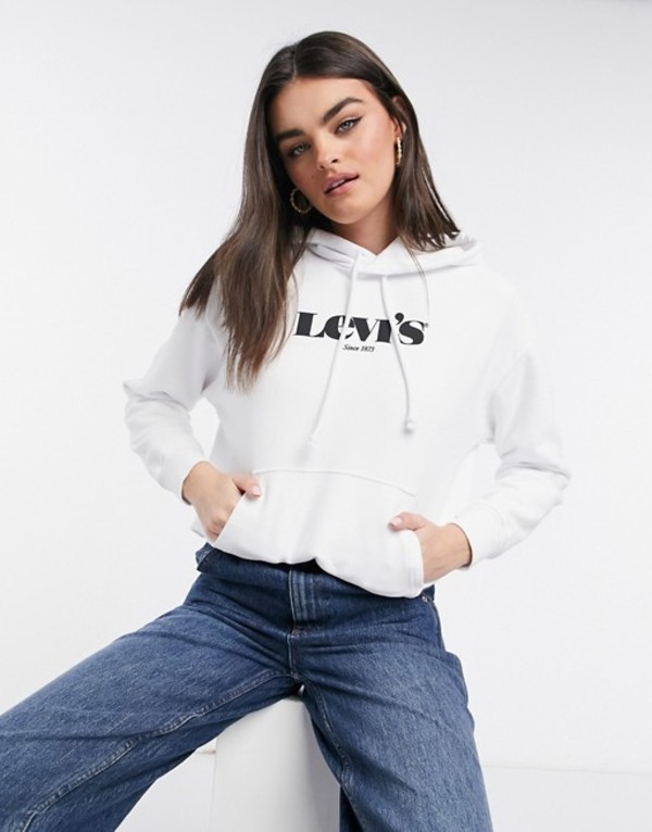 正規品 楽天市場 リーバイス レディース パーカー スウェット アウター Levi S Logo Slouchy Hoodie In White White Revida 楽天市場店 最終値下げ Advance Com Ec