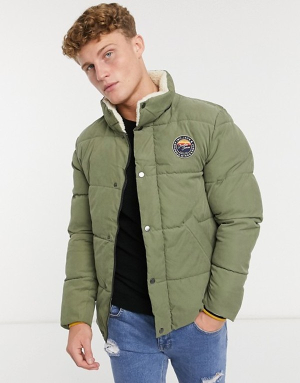 安い 楽天市場 ジャック アンド ジョーンズ メンズ ジャケット ブルゾン アウター Jack Jones Puffer Jacket With Faux Fur Hood In Khaki Khaki Revida 楽天市場店 全商品オープニング価格特別価格 Caronova Sa Com