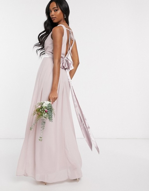 人気ブランドの新作 ワンピース レディース ティエフエヌシー トップス Pink Pink In Dress Maxi Back Bow Front Wrap Bridesmaid Tfnc 01 Pin Bhashaprofs Com