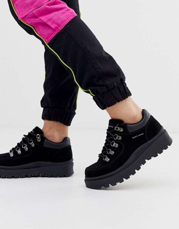 100 の保証 スケッチャーズ レディース ブーツ レインブーツ シューズ Skechers 5eye Hiker Boot In Black Nubuck Leather k 美しい Precisionnm Com