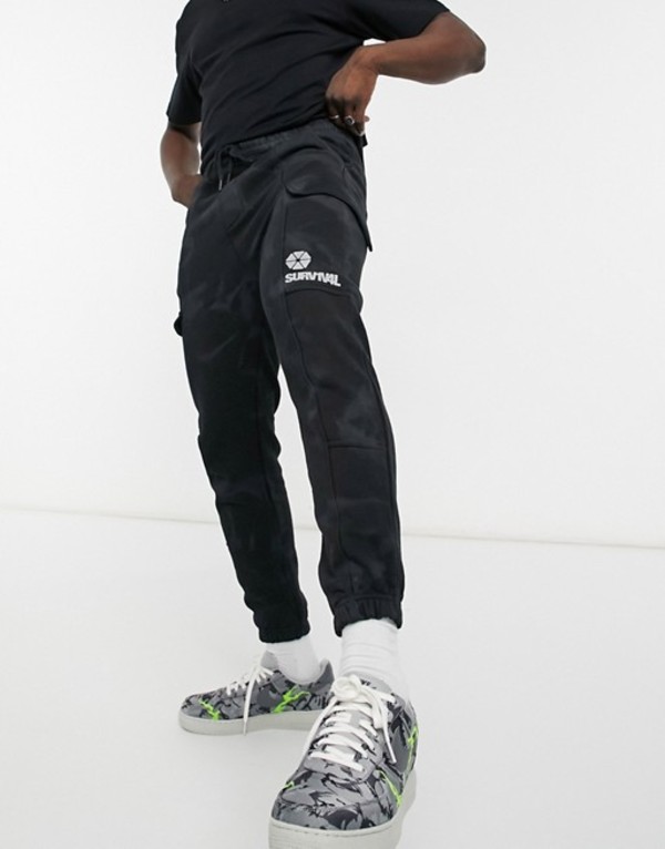 人気ブランドを ベルシュカ メンズ カジュアルパンツ ボトムス Bershka Cargo Sweatpants In Black Tie Dye Black 爆安プライス Josenopolis Mg Gov Br