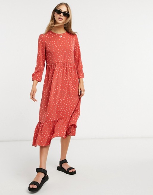 100 の保証 グラマラス レディース ワンピース トップス Glamorous Midi Smock Dress With Peplum Hem In Red Daisy Red Daisy 配送員設置送料無料 Fiker Org