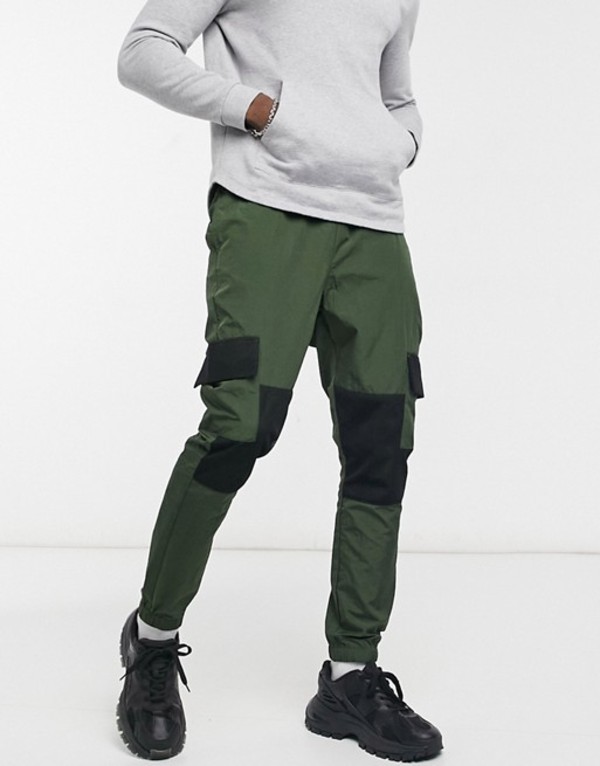 当店だけの限定モデル エイソス メンズ カジュアルパンツ ボトムス Asos Design Cargo Pants In Nylon With Mesh Panels Green Revida 店 正式的 Esdm Jatimprov Go Id