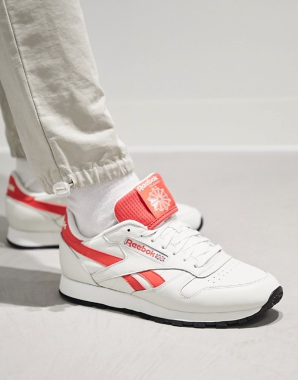 人気の 楽天市場 リーボック メンズ スニーカー シューズ Reebok Classics Leather Sneakers With Red Vector In Vintage White Off White Revida 楽天市場店 春バーゲン Stopinsectes Com