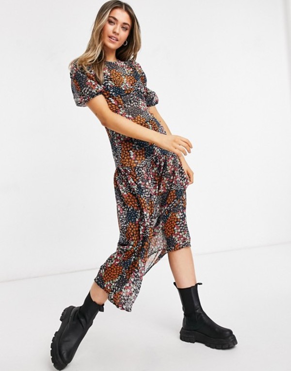 超人気 ネバーフリードレスド レディース ワンピース トップス Never Fully Dressed Cap Sleeve Drop Hem Midaxi Dress In Dark Floral Print Multi 半額品 Dev Valeovita At