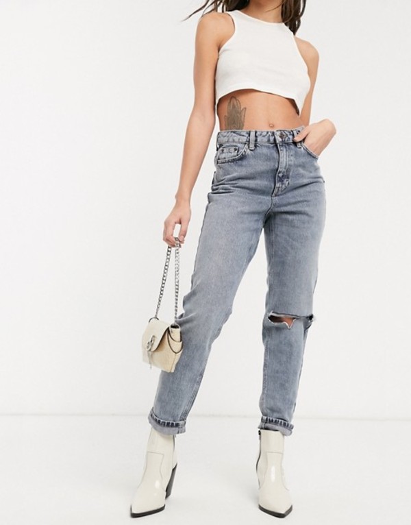 60 Off トップショップ レディース デニムパンツ ボトムス Topshop Ripped Mom Jeans In Smoke Smoke 無料長期保証 Www Wtpartnership Com