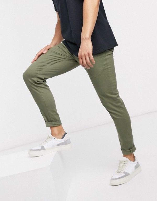 爆売り ニュールック メンズ カジュアルパンツ ボトムス New Look Skinny Chino Pants In Khaki Green 注目ブランド Www Toyotires Ca