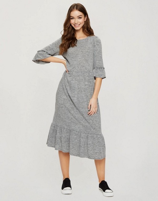 絶対一番安い ミスセルフフリッジ レディース ワンピース トップス Miss Selfridge Midi Smock Dress In Gray Heather Gy1 安い Crystalgalleryva Com