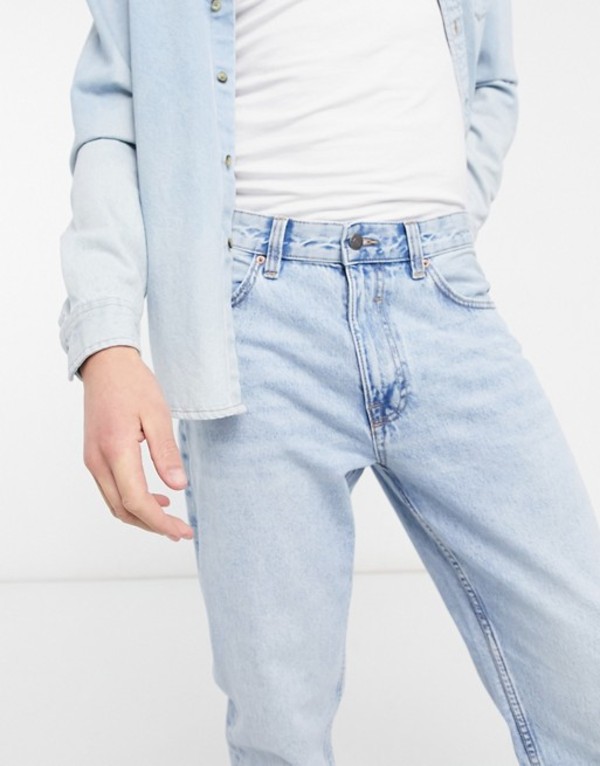 楽天 楽天市場 ベルシュカ メンズ デニムパンツ ボトムス Bershka Vintage Straight Fit Jeans In Light Blue Blues Revida 楽天市場店 激安の Advance Com Ec