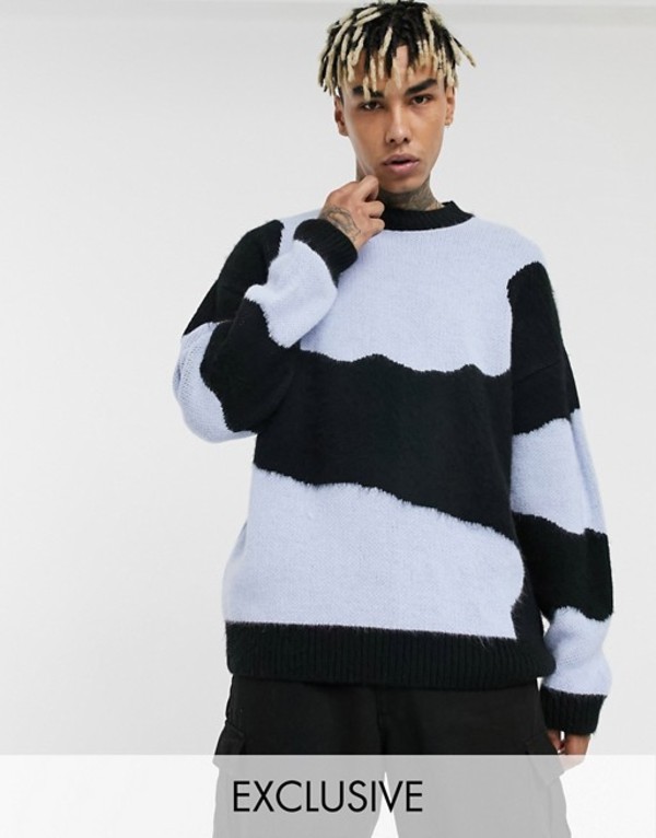 スプリングフェア コルージョン メンズ ニット セーター アウター Collusion Sweater In Blue And Black Multi 速達メール便送料無料 トップス ニット セーター Kinevent Cd