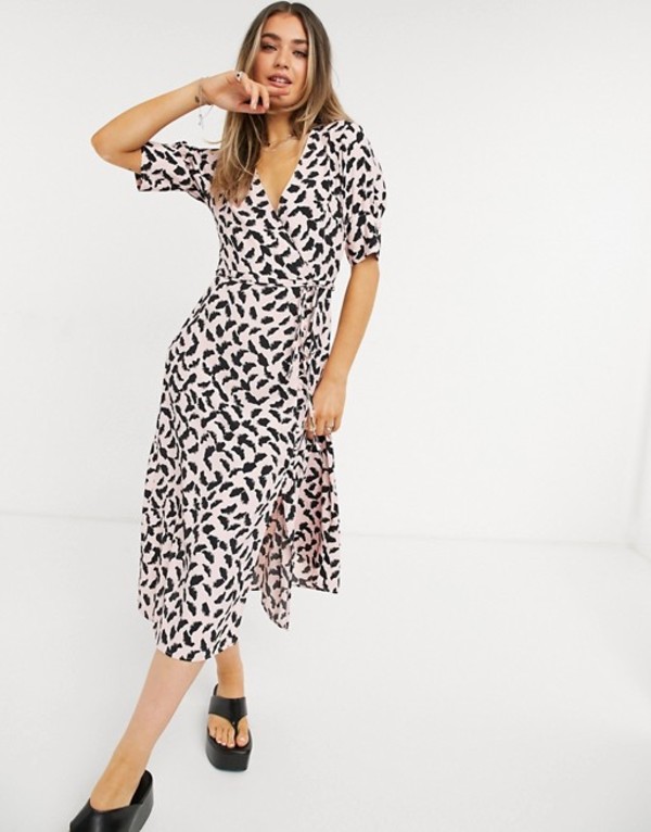 売れ筋 トップショップ レディース ワンピース トップス Topshop Splash Print Wrap Midi Dress In Pink Pink 期間限定特価 Cvclinic Ru