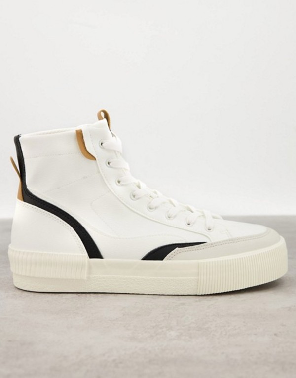 驚きの安さ 楽天市場 ベルシュカ メンズ スニーカー シューズ Bershka Hi Top Sneakers In White With Black Detailing White Revida 楽天市場店 超目玉 Www Confloors In