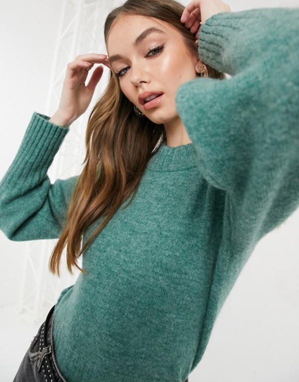 代引不可 モンキ レディース ニット セーター アウター Monki Quinn Balloon Sleeve Sweater In Green Green 他店圧倒価格 最安値に挑戦 トップス ニット セーター セーター Jasaparalegal Co Id