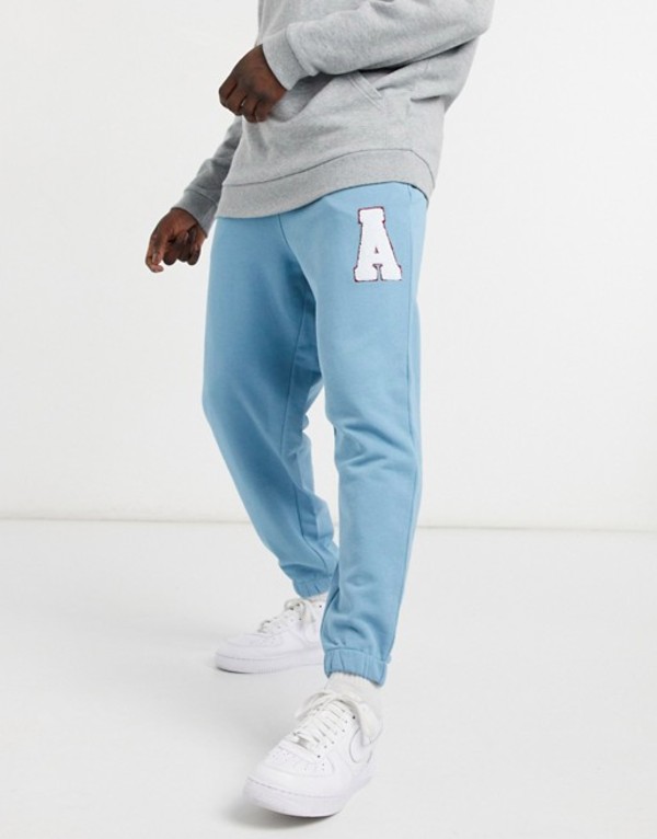 楽天ランキング1位 エイソス メンズ カジュアルパンツ ボトムス Asos Actual Set Relaxed Sweatpants In Blue With Applique Logo Blues 人気が高い Blog Jotajota Net Br