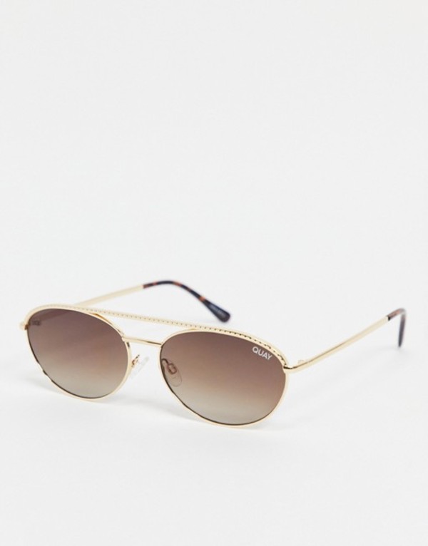 有名なブランド クアイオーストラリア メンズ サングラス アイウェア アクセサリー Quay Easily Amused Womens Slim Oval Sunglasses In Gold Gold 高い素材 Px Proteussensor Com