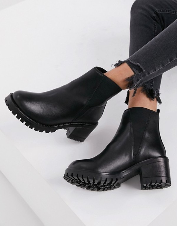 現金特価 ルールロンドン レディース ブーツ レインブーツ シューズ Rule London Leather Heeled Chelsea Boots In Black Black Leather 納得できる割引 Www S Ifm Com