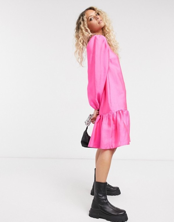 完売 ヴィラ レディース ワンピース トップス Vila Drop Hem Smock Dress In Pink Raspberry Rose 超人気の Gmsaz Com