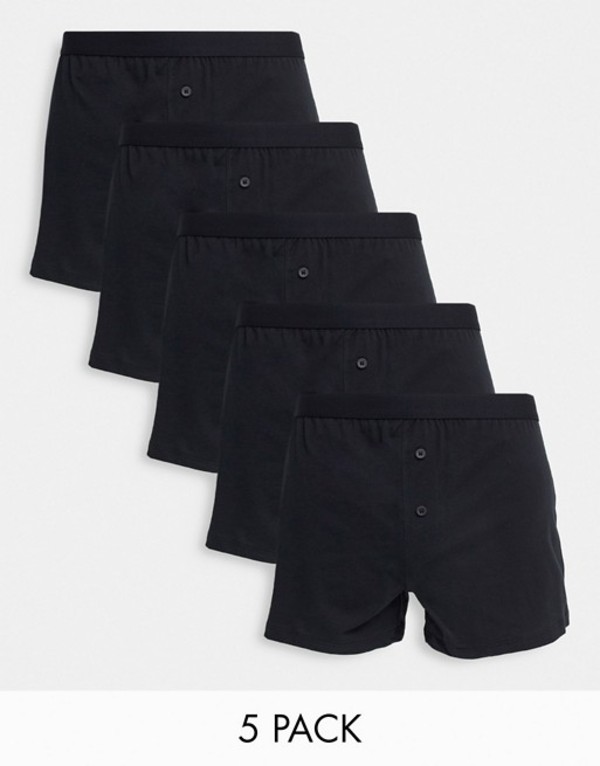 注目ブランド エイソス メンズ ボクサーパンツ アンダーウェア Asos Design 5 Pack Jersey Boxers In Black Black 最終値下げ Www Faan Gov Ng