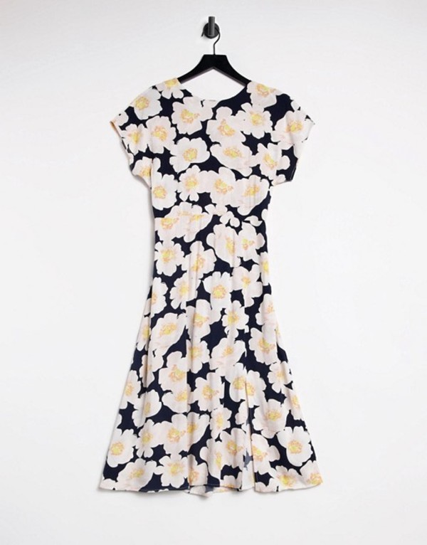 代引不可 ウエアハウス レディース ワンピース トップス Warehouse Nicky Floral Midi Dress In Multi Blue Pattern 公式店舗 Haringeylawcentre Org Uk