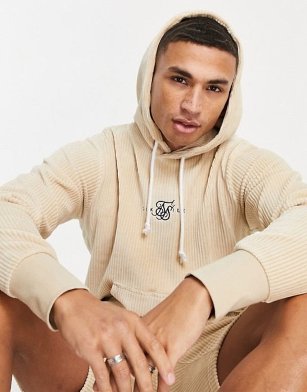 21春夏新作 パーカー スウェット メンズ シックシルク アウター Beige Beige In Hoodie Pullover Corduroy Allure Siksilk 01 Bei