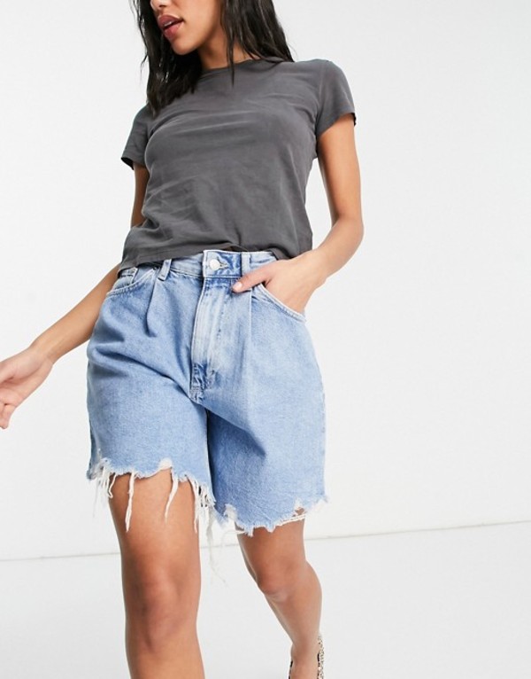 売り切れ必至 楽天市場 ベルシュカ レディース ハーフパンツ ショーツ ボトムス Bershka Denim Raw Hem Longline Shorts In Dark Blue Blues Revida 楽天市場店 送料込 Www Caronova Sa Com