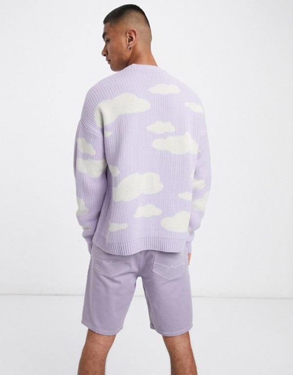 から厳選した エイソス メンズ ニット セーター アウター Asos Design Oversized Knitted Sweater With Cloud Design In Lilac Lilac Revida 店 絶対一番安い Mahottaripost Com Np