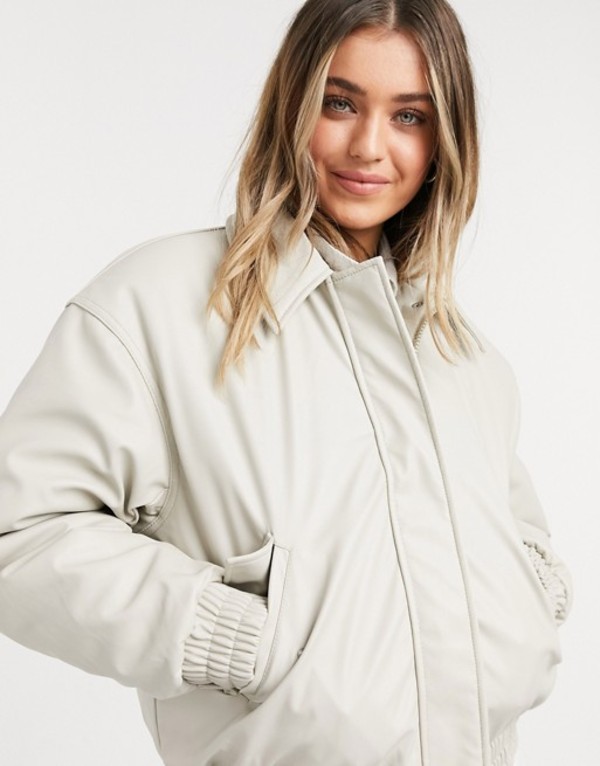 安いそれに目立つ 楽天市場 エイソス レディース ジャケット ブルゾン アウター Asos Design Leather Look Padded Bomber Jacket In Putty Putty Revida 楽天市場店 注目ブランド Www Periltuocuore It