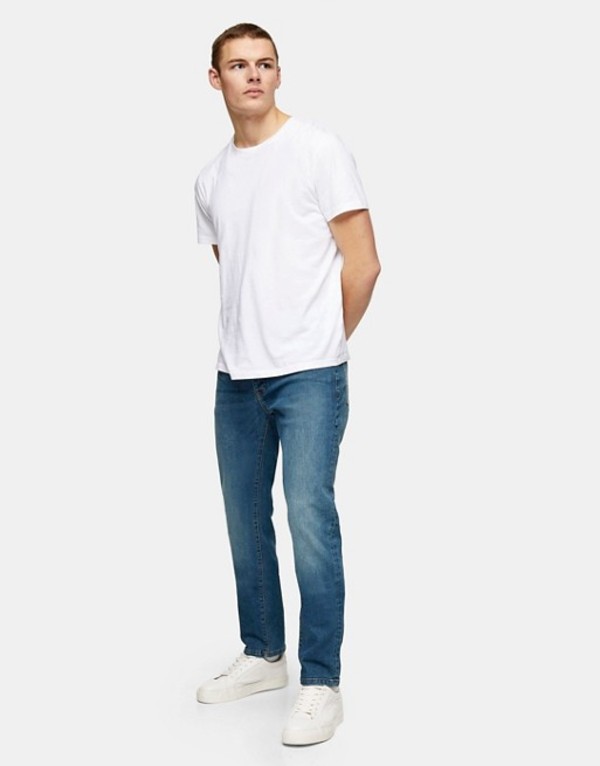 人気商品ランキング トップマン メンズ デニムパンツ ボトムス Topman Stretch Slim Jeans In Mid Wash Blue 1 日本最級 Lms Knowledgehub365 Com