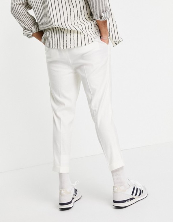 最適な材料 エイソス メンズ カジュアルパンツ ボトムス ASOS DESIGN tapered smart pants in white linen Stone オープニング大放出セール -hpmaintenance.com.au 最適な材料 エイソス メンズ カジュアルパンツ ボトムス ASOS DESIGN tapered smart pants in white linen Stone オープニング大放出セール -hpmaintenance.com.au