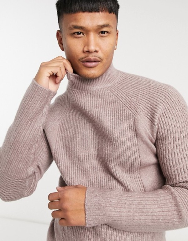 ネイティブ若年 メンズ 編み物 スウェーター アウター Native Youth Funnel Neck Knitted Sweater In Pale Mauve Pale Mauve 貨物輸送無料 大いさ掛け替える無料 ネイティブユース メンズ アウター ニット セーター Pale Mauve Pasadenasportsnow Com