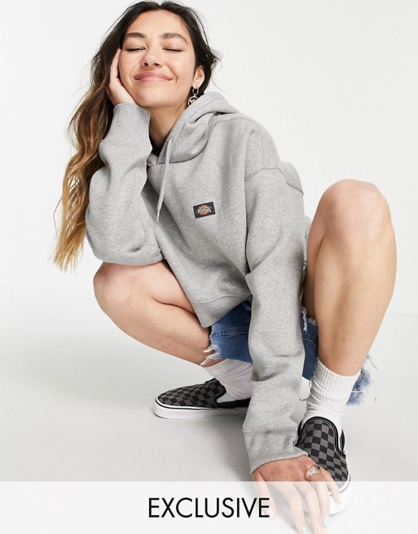 ディッキーズ レディース パーカー 汗水 アウター Dickies Oakport Cropped Hoodie In Gray Exclusive At Asos Grey 貨物輸送無料 号交代無料 ディッキーズ レディース アウター パーカー スウェット Grey Klubwino Pl
